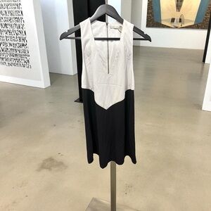 Alice + Olivia Black and White Asymmetrical Dress
